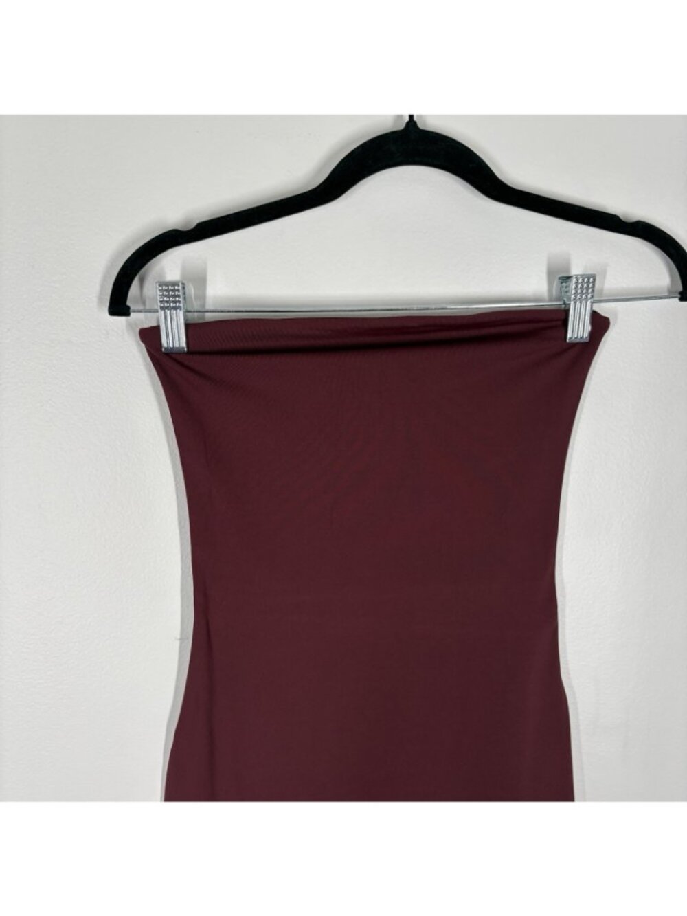 Aritzia Sz S Burgundy Strapless Original Contour Enrapture Mini Tube Dress NWOT - Picture 4 of 8